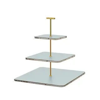 ADJ Сервировочная стойка 30x30xH35см., ручка &quot;Т&quot;, цвет: небесный голубой/фурнитура золото