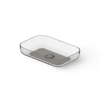 Dea Design Washbasins Раковина 58х38х12см., накладная, без отв., Glasstech, прозрачная смола, цвет: Smoky Black R4