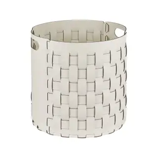 Colombo Adj Круглая корзина Bottega D40хH40см., напольная, цвет: белый/панна котта