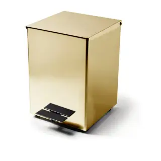3SC Hotel Ведро 5 л. 18x22xh26 см, с педалью, с крышкой и механизмом softclose, из нерж.стали, цвет: золото 24к. Lucido