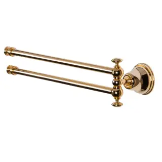 TW Harmony 013, вращающийся полотенцедержатель двойной 49см, подвесной, цвет: золото
