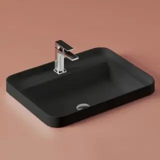 Artceram Fuori Scala Раковина 60х45 см, с 1 отв. под смеситель, встраиваемая, без перелива, цвет: черный матовый