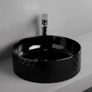 Artceram Rombo Раковина 44 см, без отв., без слив-перелива, цвет: черный глянцевый