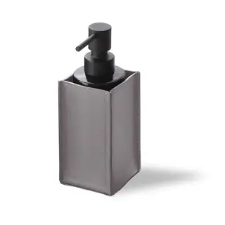 Decor Walther Nappa SSP Дозатор для жидкого мыла, настольный, натуральная кожа, цвет: дымчато-серый/черный/черный матовый