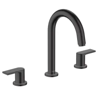 Hansgrohe Vernis Shap Смеситель для раковины, на 3 отв, с донным клапаном, цвет: матовый черный
