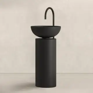 Noorth milldue edition SABA 45 Раковина напольная Ø45x90см, слив в пол, без отв., цвет: черный матовый