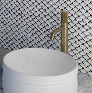 Fima Carlo Frattini Spillo Tech Смеситель для раковины, на 1 отв., XS, с донным клапаном, цвет: золото