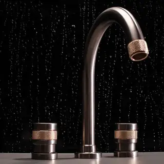 Nicolazzi Khady Смеситель для раковины на 3 отв., цвет: Black Nichel/Rose Gold