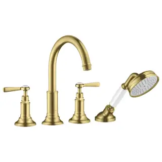 Axor Montreux Смеситель на борт ванны, на 4 отв., с ручным душем, ручка: рычаг, цвет: шлифованная медь