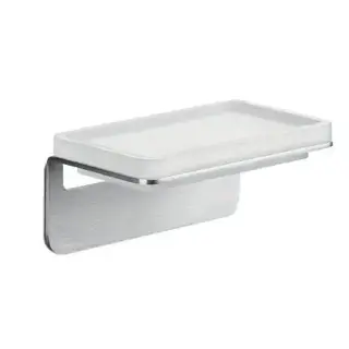 Colombo Over Мыльница подвесная, цвет: матовая сталь/матовое стекло