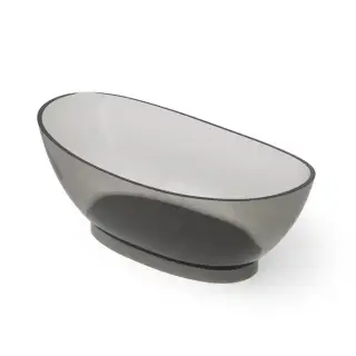 Dea Design Elegant Ванна 179x88x64см., отдельностоящая, Glasstech, прозрачная смола, цвет: Smoky Black R4