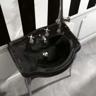 Kerasan Retro 73 Раковина 73х54 см, 1 отв., цвет: черный глянцевый