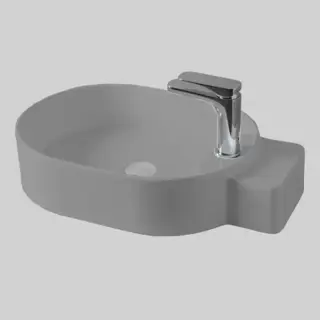Artceram Cartesio Раковина 58х36 см, накладная, 1 отв., цвет: серый глянцевый