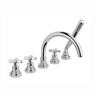 Nicolazzi M.Croce Смеситель на борт ванны на 5 отверстия, с ручным душем, излив:  цвет: 218мм, хром