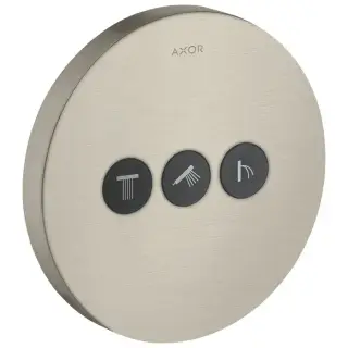 Axor ShowerSelect Встраиваемый запорный вентиль нас 3 потока, внешняя часть, цвет: шлифованный никель