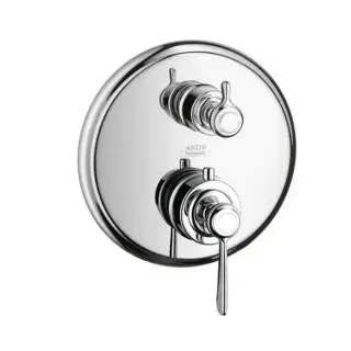 Axor Montreux, Термостат с запорным/ переключающим вентилем, с рычаговой рукояткой, СМ, внешняя часть, цвет: хром