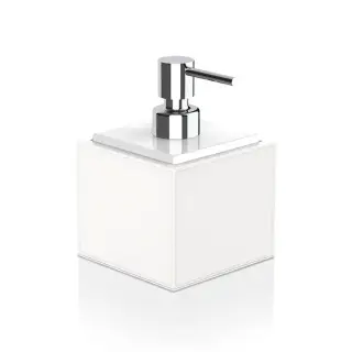 Decor Walther Brownie Дозатор для жидкого мыла, настольный, искусственная кожа, цвет: белый/хром