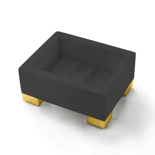 3SC Bemood White Мыльница настольная, цвет: черный/золото