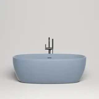 Salini Luce Ванна отдельностоящая 170х85х58cм., донный клапан &quot;Up&Down&quot;, сифон, слив-перелив, материал: S-stone, цвет: Pigeon blue матовый
