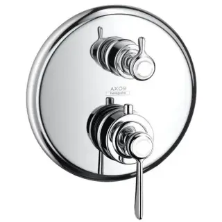 Axor Montreux, Термостат с запорным вентилем, СМ, с рычаговой рукояткой, внешняя часть, цвет: хром