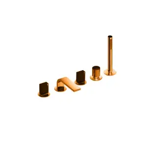 Fantini Venezia In Смеситель для ванны, набортный, 5 отв., излив: 160 мм, цвет: Matt Copper PVD