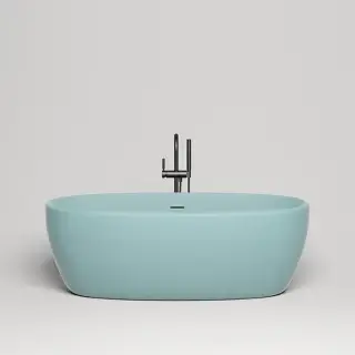Salini Luce Ванна отдельностоящая 170х85х58cм., донный клапан &quot;Up&Down&quot;, сифон, слив-перелив, материал: S-stone, цвет: Pastel turquoise матовый