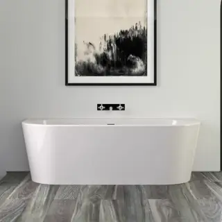 Knief Wall Ванна акриловая пристенная 180х80х60см, щелевой перелив SLOT, цвет: белый