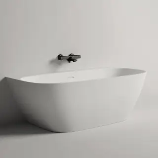 Salini Sofia Wall 160 Ванна пристенная 160х80х59см., донный клапан &quot;Up&Down&quot;, сифон, слив-перелив, материал: S-Sense, цвет: белый