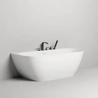 Salini Sofia Wall 160 Ванна пристенная 160х80х59см., донный клапан &quot;Up&Down&quot;, сифон, слив-перелив, материал: S-stone, цвет: белый матовый