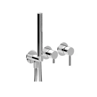 Fantini Nostromo Смесители встроенный для душа на 2 потока, ручной душ, цвет: Матовая натуральная сталь