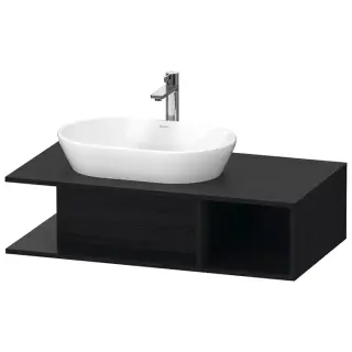 Duravit D-Neo Тумбочка подвесная компакт 100x55х26 см., раковина, 1 открытое отделение на правой стороне, цвет: Black Oak