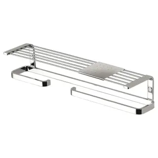 Colombo Time Полка 44.5см, SX, с полотенцедержателм и держателем для т/б., цвет: хром