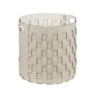 Colombo Adj Круглая корзина Bottega D40хH40см., напольная, цвет: панна котта/белый
