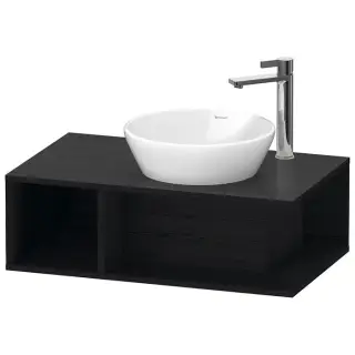Duravit D-Neo Тумбочка подвесная компакт 80x48х26 см., раковина, 1 открытое отделение на левой стороне, цвет: Black Oak