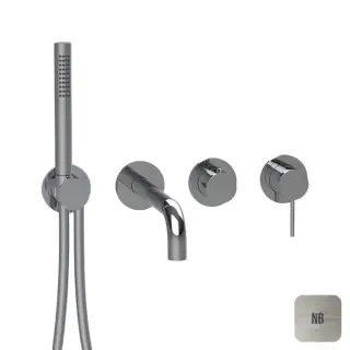 Almar Modular Смеситель для ванны, настенный, с ручным душем и шлангом, цвет: Nichel Brushed