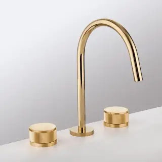 Gattoni MD Смеситель для раковины, на 3 отв., ручки SAN GIULIO, с донным клапаном, цвет: золото 24k