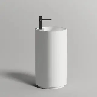 Salini Armonia TOP 201 Раковина напольная 47х47х87cмcм., с 1 отв., донный клапан &quot;Up&Down&quot;, сифон, материал: S-Stone, цвет: белый матовый