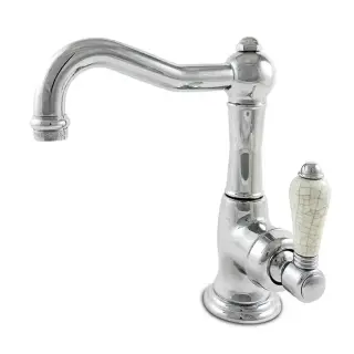 Nicolazzi P.m. Blanc A Смеситель для раковины однорычажный, с донным клапаном, ручки состаренная керамика, цвет: хром