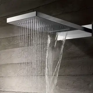 Gattoni PD Верхний душ настенный с 2-мя режимами: дождь и каскад, 26х55.5см, 1/2&quot;, цвет: хром (УЦЕНЕН)