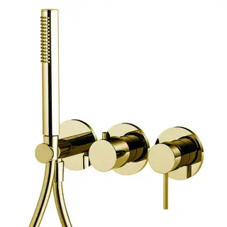 Fima Carlo Frattini Spillo Up Смеситель для душа, встраиваемый, с переключателем на 2 источника, с ручным душем, цвет: золото