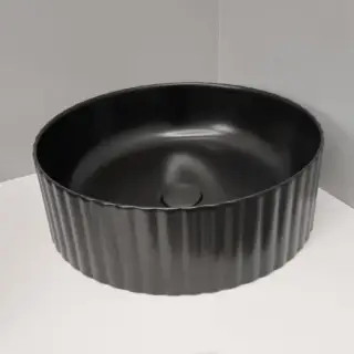 ArtCeram Millerighe Раковина накладная,Ø44,5хh14,5см, без отв под смеситель, без перелива, цвет: черный матовый