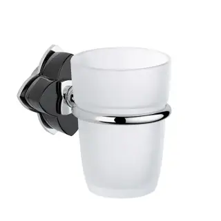 THG Pétale de cristal noir Стакан, подвесной, цвет: хром/черный хрусталь