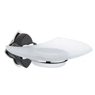 THG Pétale de cristal noir Мыльница стеклянная, подвесная, цвет: хром/черный хрусталь