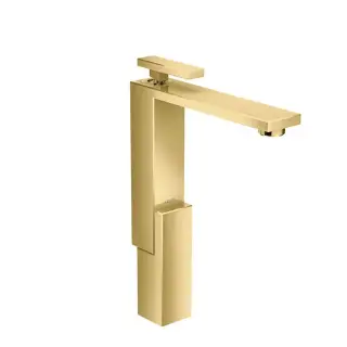 Axor Edge Смеситель для раковины, на 1 отв., с донным клапаном push/open, излив 180мм, цвет: золото