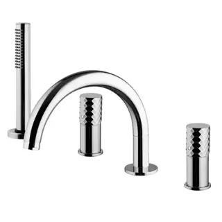 Fima Carlo Frattini Spillo Tech Смеситель на борт ванны, на 4 отв., с ручным душем., цвет: хром