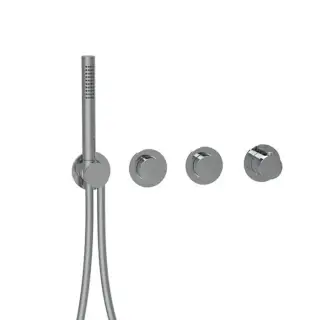 Almar Modular PUSH Смеситель для душа, встраиваемый, термостатический, на 2 потребителя с модулем ручного душа, цвет: оружейный металл брашированный PVD