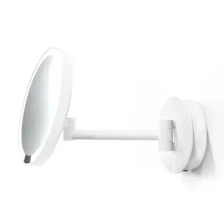 Decor Walther Round Just Look WR Косметическое зеркало 21.5см, подвесное, увел. 5x, подсветка LED, цвет: белый матовый