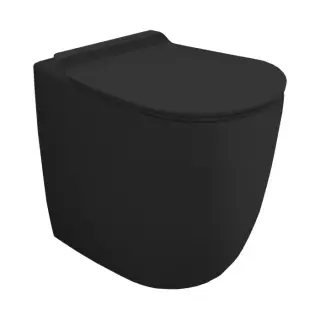 Simas Vignoni Унитаз приставной 56х36.5х50см., безободковый, цвет: черный матовый