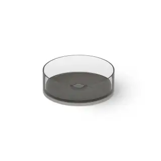 Dea Design Washbasins Раковина 42х42х13см., накладная, без отв., Glasstech, прозрачная смола, цвет: Smoky Black R4