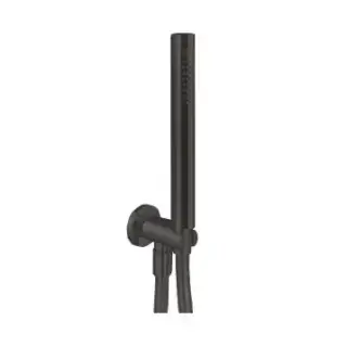 Fantini Milano Душевой набор: вывод воды на 1/2”, шланг 150 см, ручная лейка FIT, держатель для лейки, цвет: Matt Gun Metal PVD
